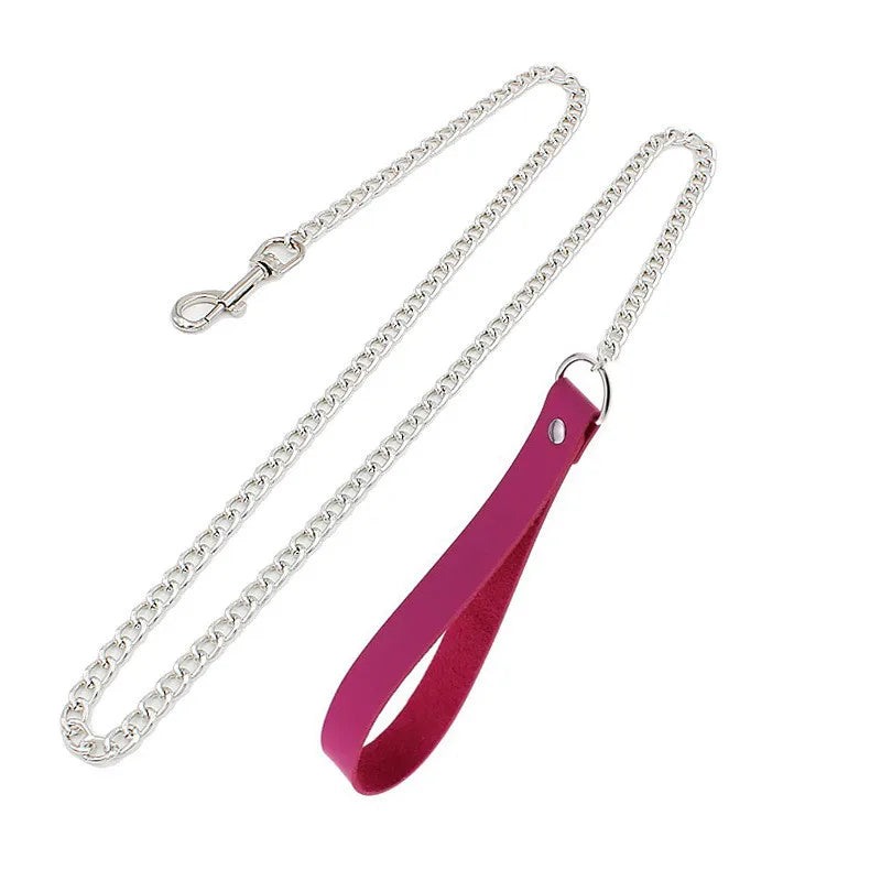 Collier ras du cou gothique punk rose – Collier en cuir PU avec Ketten &amp; Nieten, collier gothique tendance pour femmes 