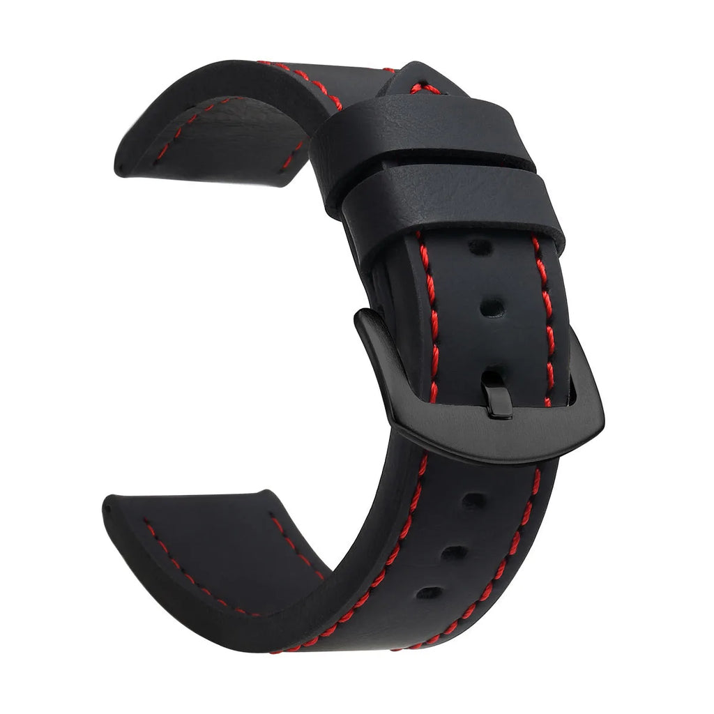 SAMCO Sport Vintage Leder-Uhrenarmband mit Edelstahlschließe - Correa de reloj clásica 18 / 20 / 22 / 24 mm para brazaletes