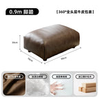 Luxuriöses Designer-Ledersofa im chinois-modernen Stil – Geschwungenes Wohnzimmer-Sofa aus Rindsleder, komfortables Relax-Canap for stilvolles Wohnen