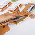 Süße Damen Geldbörse mit Bärenmotiv – Dreifach faltbare Kurz-Wallet aus PU-Leder mit Kartenfächern &amp; Münzfach, ideal para estudiantes 