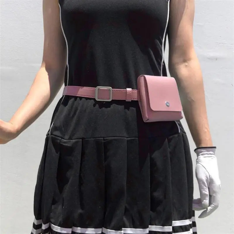 MEROCA Golf Gürteltasche aus PU-Leder – Wasserdichte & stoßfeste Golf Ball Waist Bag im koreanischen Design