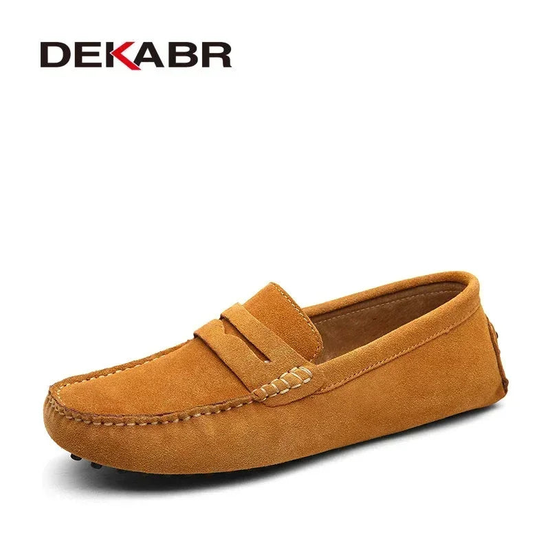 DEKABR Herren Loafer aus echtem Rindsleder – Bequeme Slip-On Mokassins & Driving Shoes in großen Größen bis 49