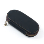 Vintage Crazy Horse Cuir Stifteetui 3er-Set – Ovales Pen Case mit Reißverschluss für Füllfederhalter &amp; Schreibgeräte