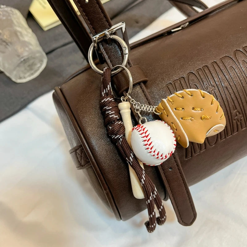 Moods Boutique Damen Zylinder-Schultertasche – Multifunktionale Luxus-Handtasche 2024 mit Anhänger 