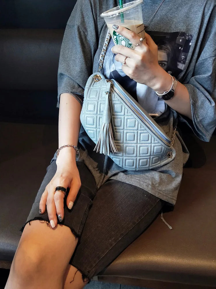 Luxuriöse Damen Bauchtasche aus Echtem Leder – Riñonera con forma de barril de diseñador y Gürteltasche para mujeres