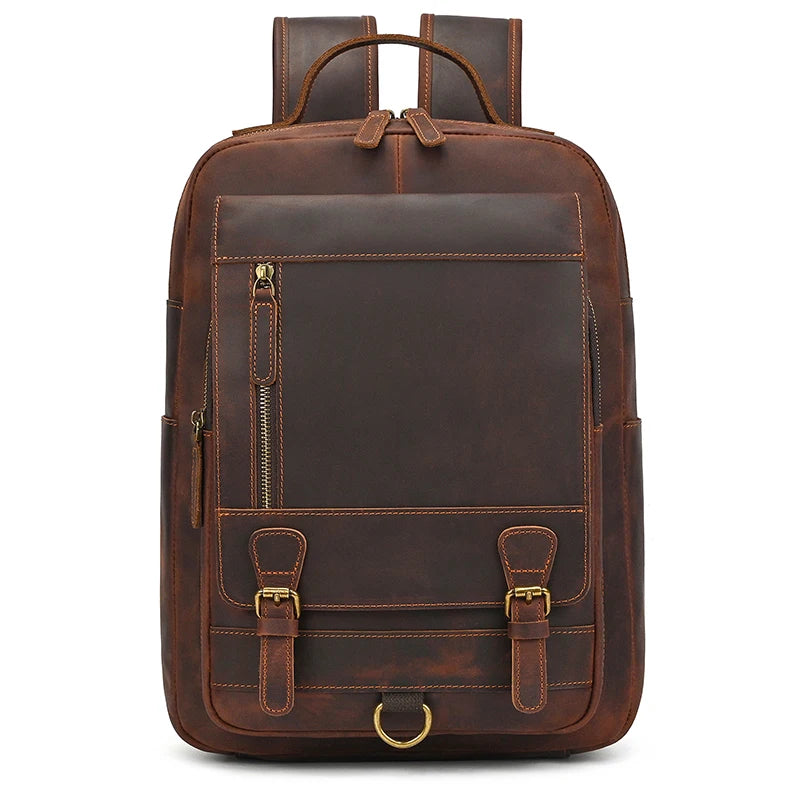 NEWSBIRDS Crazy Horse Leder Rucksack – Unisex Laptop &amp; Reiserucksack aus echtem Rindsleder, robusto y vintage