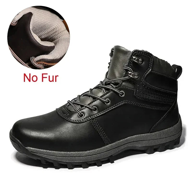 DEKABR Herren Winter Boots – Handgefertigte Schneestiefel aus echtem Leder mit Fell, Wasserdicht, Hoher Schaft, Größen 39-48