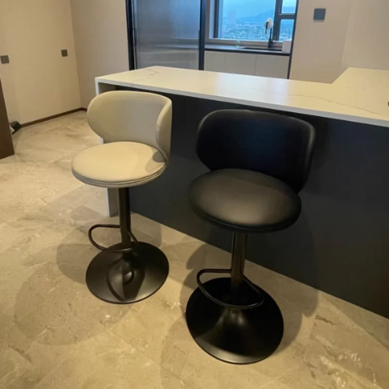 Luxus Leder Barhocker – Moderner minimalistischer Design-Barstuhl, höhenverstellbar & drehbar für Bar, Restaurant und Counter