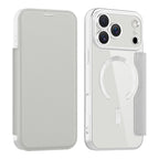 Luxus Transparentes Flip Leder Wallet Case mit MagSafe – Magnetische iPhone Hülle mit Kartenfach & Standfunktion für iPhone 11 bis 17 Pro Max