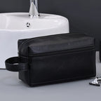 Herren Leder Kulturbeutel – Große Reise &amp; Business Kosmetiktasche, wasserfeste Waschtasche mit Griff