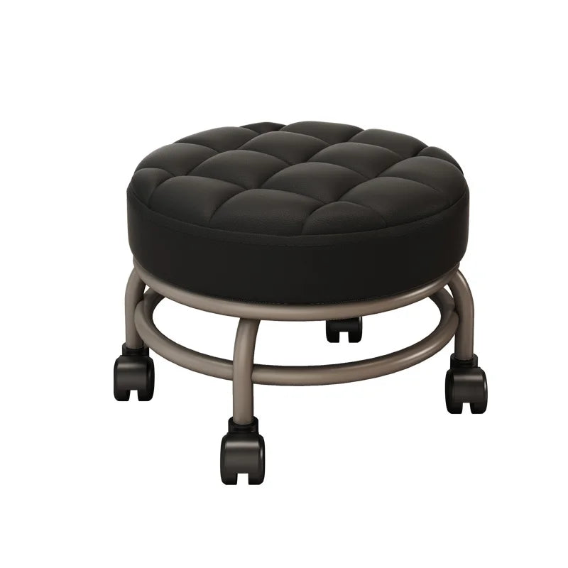 Niedriger Rollhocker aus Metall mit leisen Universalrollen – Beweglicher Schuhwechselstuhl für Haushalt & Wohnzimmer