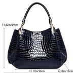 Damen Tote Bag mit großer Kapazität – Schultertasche im Kroko-Look für Alltag, Shopping & Pendeln