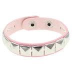 Punk Nietenarmband aus PU-Leder – Breites Gothic Lederarmband mit Spikes & Metallnieten, Verstellbares Unisex Cuff Bracelet