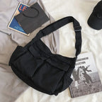 Unisex Canvas Schultertasche – Retro Messenger Bag mit großer Kapazität für Schule & Arbeit