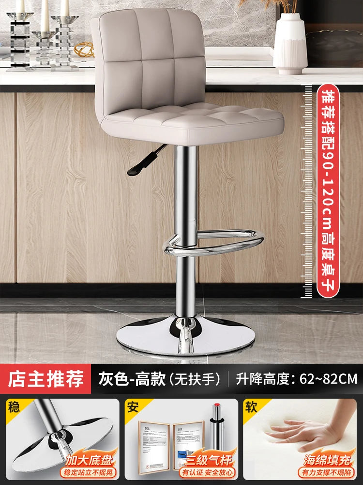 Designer Leder Barhocker in Schwarz – Moderner minimalistischer Barstuhl, ergonomisch & komfortabel für Bar, Schlafzimmer und Gewerbe