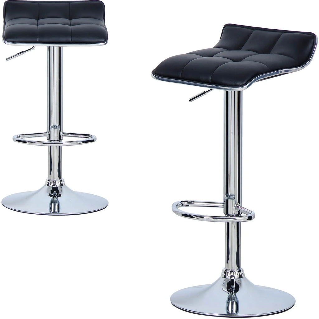 WOLTU Barhocker 2er Set en PU-Leder – Höhenverstellbare &amp; drehbare Tresenhocker mit gepolsterter Sitzfläche et Chromstahl-Gestell