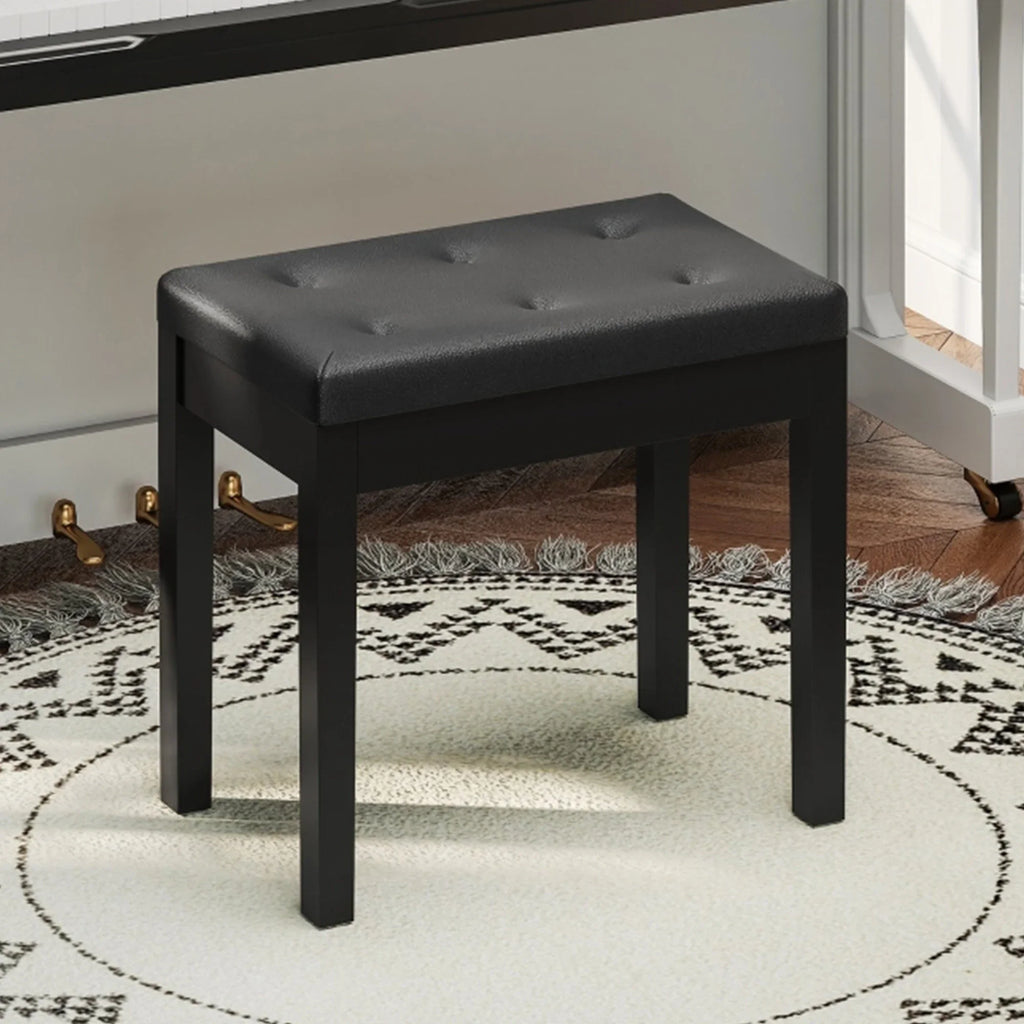 Anajqaqia Klavierbank mit Stauraum – Gepolsterter Piano Hocker aus Kunstleder en Negro, 55 × 34 × 50 cm 