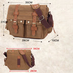 Sac messager en toile et cuir pour hommes – Sac à dos de voyage et d'ordinateur portable