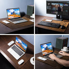 Tapis de souris XXL en cuir véritable 60 × 40 / 80 × 40 / 90 × 45 cm, résistant aux taches et aux taches pour bureau et bureau à domicile 