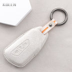 Premium Leder Autoschlüssel Etui für VW Golf 8 (MK8), ID.4, ID.6 – Passend für Skoda Octavia A8, Seat Leon FR MK4 & Cupra