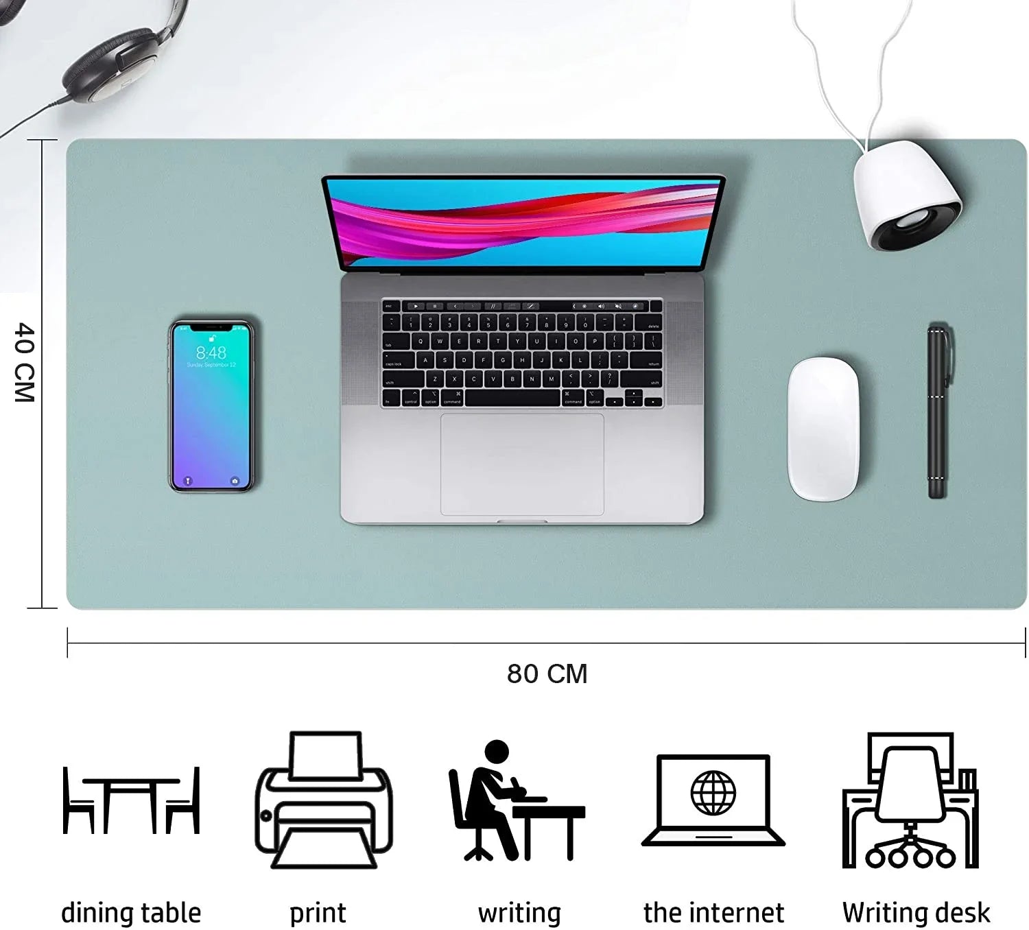 DUNNO XXL Schreibtischunterlage aus PU-Leder – Wasserdichte Desk Mat mit Wildleder-Unterseite, Großes Gaming Mousepad & Tastaturunterlage für Büro und Homeoffice