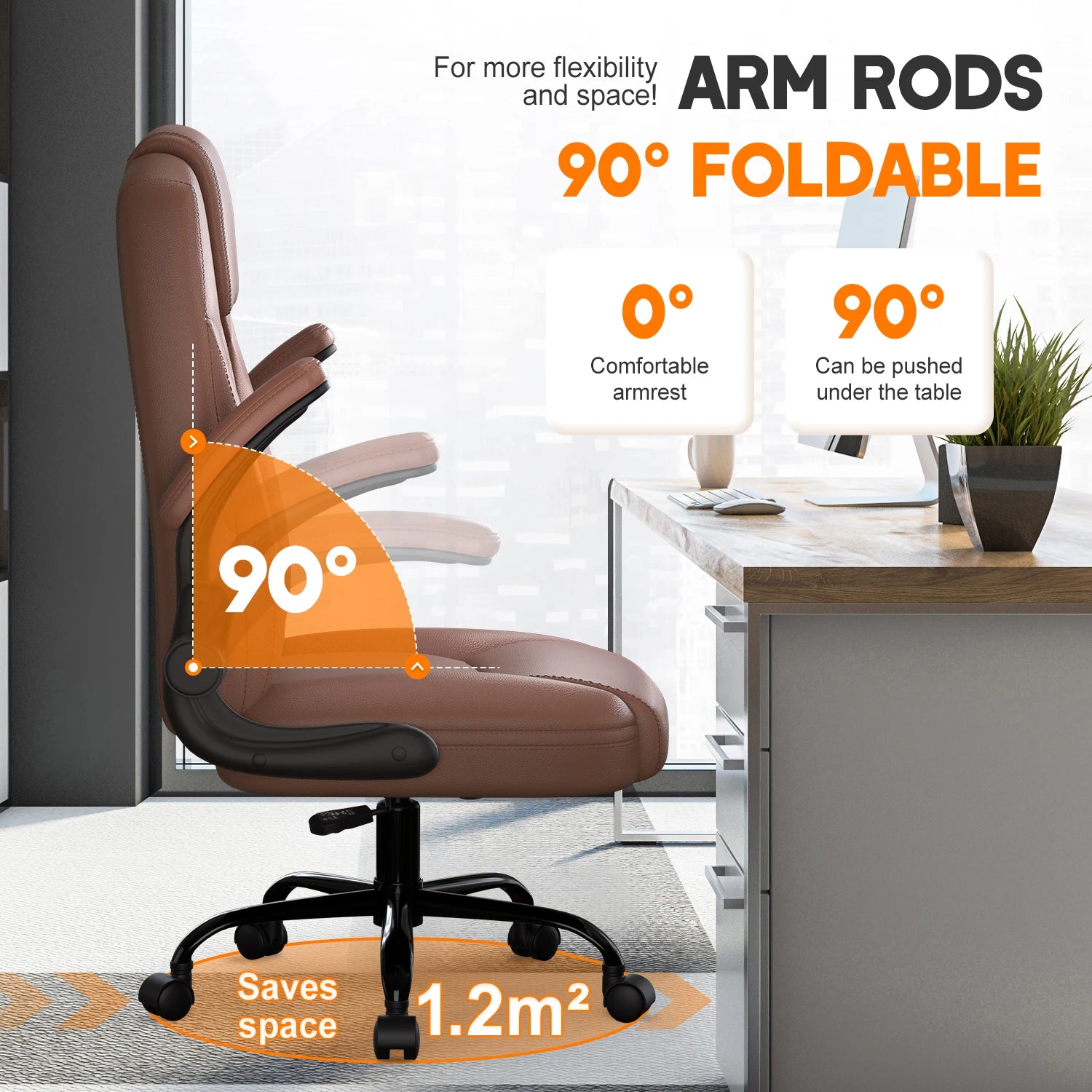 Daccormax Multifunctional Office Chair, Premium Leather Executive Chair, Comfortable Headrest and Armrests, Breathable Backrest.