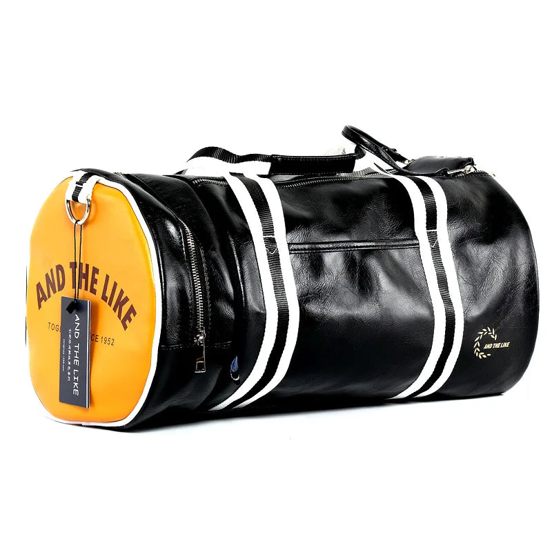 Sport Gym Bag aus wasserdichtem PU-Leder – Unisex Fitness- & Reisetasche mit Schuhfach, Schultertasche für Training, Alltag & Wochenendtrips