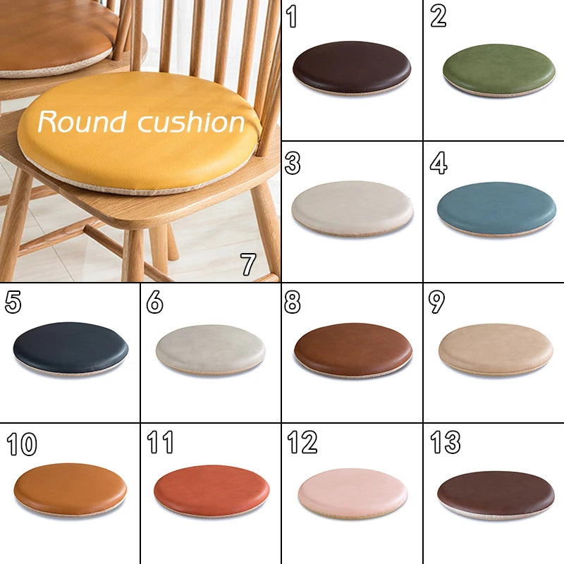 Rundes Leder Stuhlkissen – Wasserdichtes, tragbares Sitzkissen für Esszimmer, Küche & Homeoffice