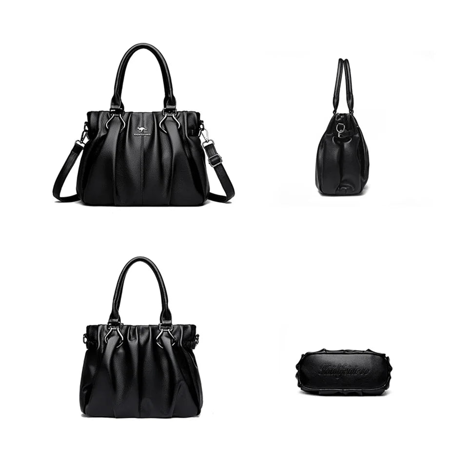 Luxuriöse Damen Casual Tote Bag aus weichem Leder – Hochwertige Designer Handtasche für Alltag, Beruf & Pendeln