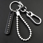 Trendiger DIY Leder-Schlüsselanhänger mit geflochtenem Seil – Anti-Verlust Keychain for Auto &amp; Motorrad, schlichter Keyring mit Metallring in Schwarz 
