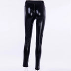 Damen Faux Leder Leggings High Waist – Figurformend, elastisch & vielseitig für Sport, Yoga und Alltag