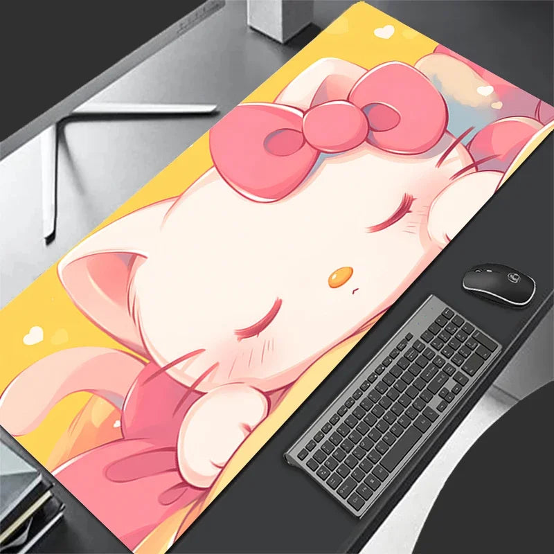 Pinkes Leder Mouse Pad für Mädchen mit Hello Kitty – Gaming & Office Schreibtischunterlage von Sanrio