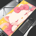 Pinkes Leder Mouse Pad für Mädchen mit Hello Kitty – Gaming & Office Schreibtischunterlage von Sanrio