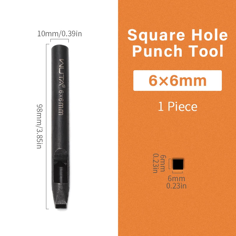 WUTA Basic Rechteck Lederstanzer – Quadratischer & Oblonger Hohlstanzer aus Carbonstahl für Gürtel, Riemen & Uhrenarmbänder