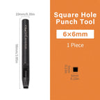 WUTA Basic Rechteck Lederstanzer – Quadratischer & Oblonger Hohlstanzer aus Carbonstahl für Gürtel, Riemen & Uhrenarmbänder