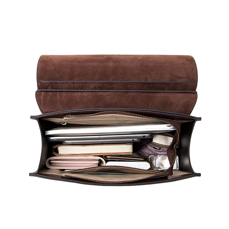 Cnoles Damen Leder Rucksack Vintage – Große Casual Schultertasche aus Spaltleder für Schule, College & Reisen, modischer Laptop-Rucksack für Frauen