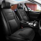 Ergonomisches PU-Leder Auto-Sitzkissen mit Rücken- & Beinunterstützung – Belüftetes Komfort-Sitzpolster mit Staufächern, universell passend