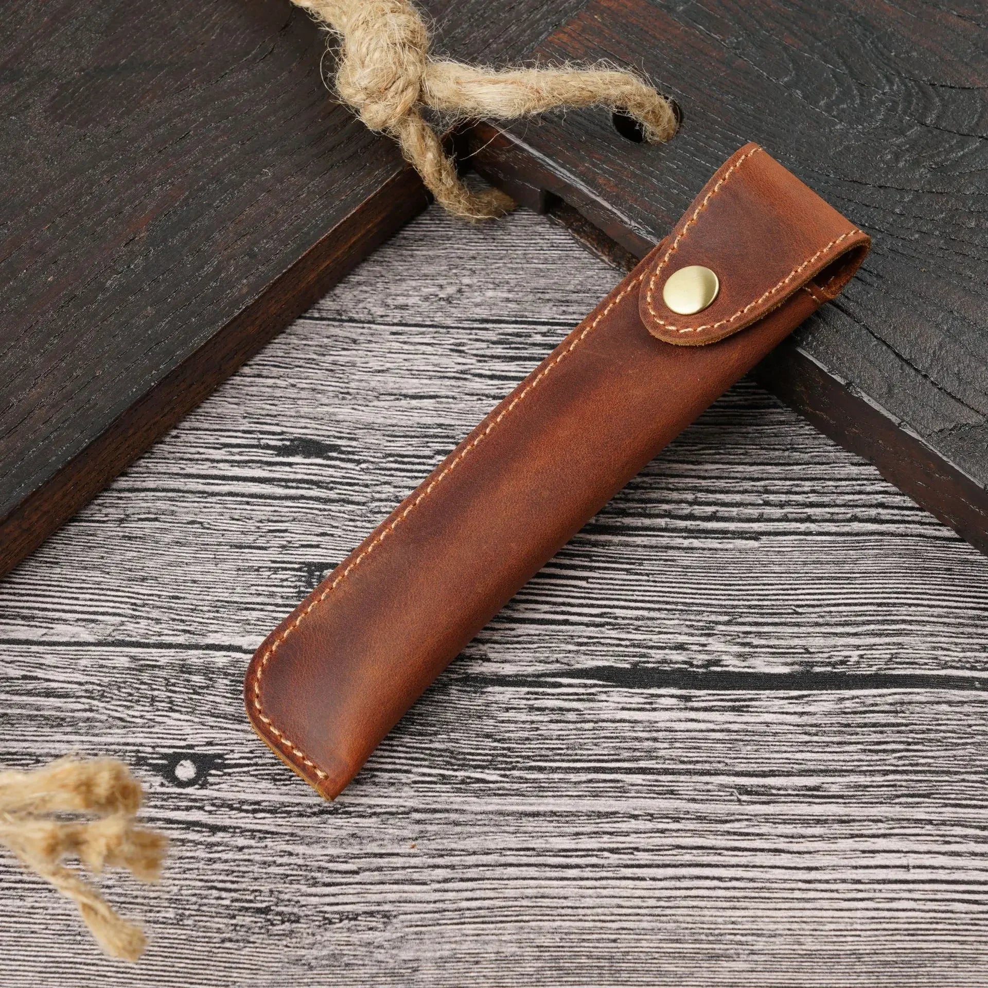 Vintage Leather Stifteetui aus Echtleder – Handgefertigtes Retro Pen Case for Füllfederhalter &amp; Schreibwaren | Schutz &amp; Stil pour l'école et le bureau 