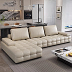 Luxuriöses Designer Leder-Ecksofa im italienischen Stil – Moderne Relax-Wohnlandschaft in L-Form aus Echtleder, individuell konfigurierbar