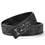 Luxuriöser Herren Ledergürtel mit Automatikverschluss – Schwarz Braun