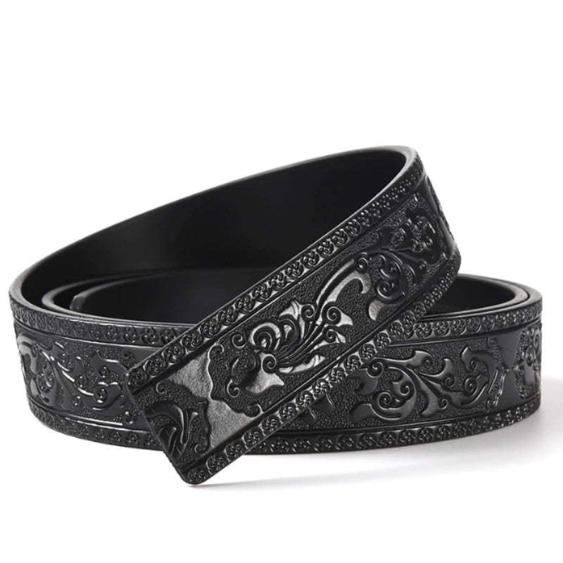 Luxuriöser Herren Ledergürtel mit Automatikverschluss – Schwarz Braun