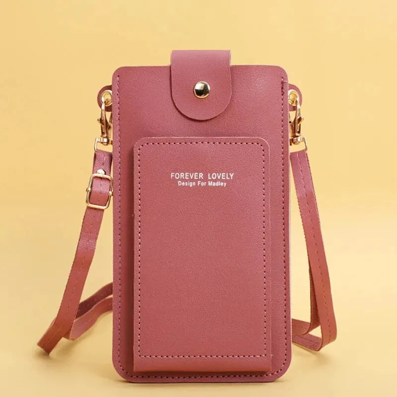 Bolso bandolera para mujer Handy-Geldbörse aus PU-Leder – Bolsa de viaje con pantalla táctil práctica, sicherem Verschluss y Business-Design 