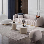 Luxuriöses Vollleder Designer-Sofa – Modernes 2,8 m Lounge-Sofa aus Rindsleder mit Latex-Polsterung, nordischer Light-Luxury-Stil pour Wohnzimmer &amp; Flur