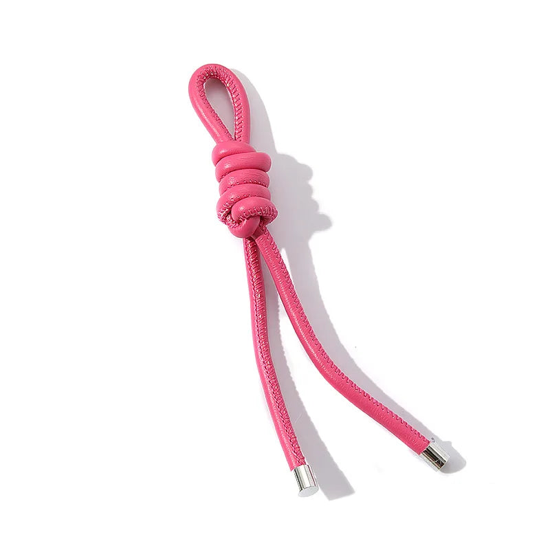 Modischer PU-Leder Seil-Schlüsselanhänger – Vielseitige Hängedekoration für Schlüssel, Handy &amp; Tasche mit O-Ring in Goldoptik