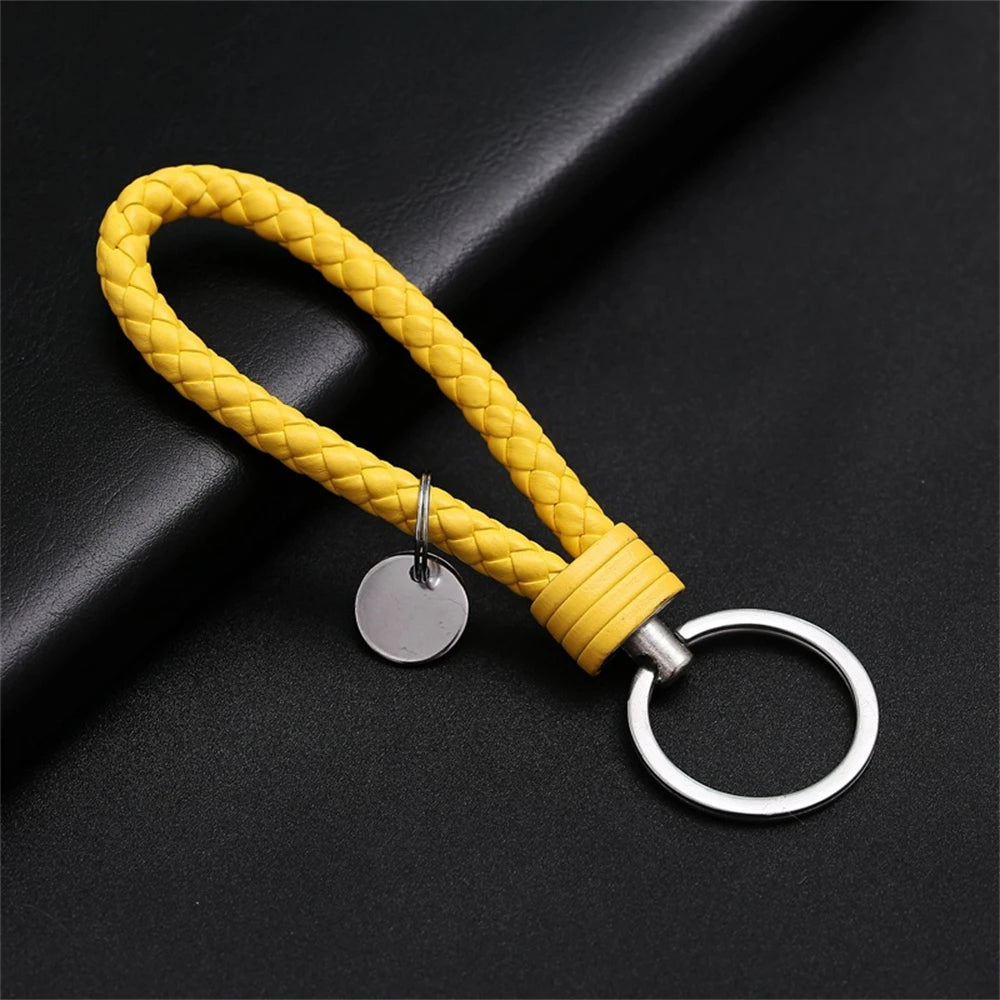 Geflochtener PU-Leder Schlüsselanhänger mit Handschlaufe – Hochwertiger Keychain & Keyring für Auto, Tasche & Alltag