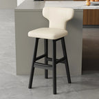 Luxus Barhocker aus Leder & Holz – Moderner minimalistischer Design-Barstuhl im italienischen Stil für Restaurant, Bar & Theke