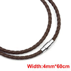 Leder-Wachskordel Halskette mit Edelstahlverschluss - 45/50/60 cm Kette für Damen &amp; Herren, DIY Schmuckzubehör 