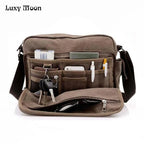 Multifunktionale Herren Canvas Messenger Bag – Vintage Crossbody, Reise- und Business-Tasche, Luxus Flap Briefcase