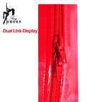 Damen Gothic PU Leder Leggings – Glänzend, High Waist & elastisch, Slim Fit Lederlook Hose mit Reißverschlussdetails