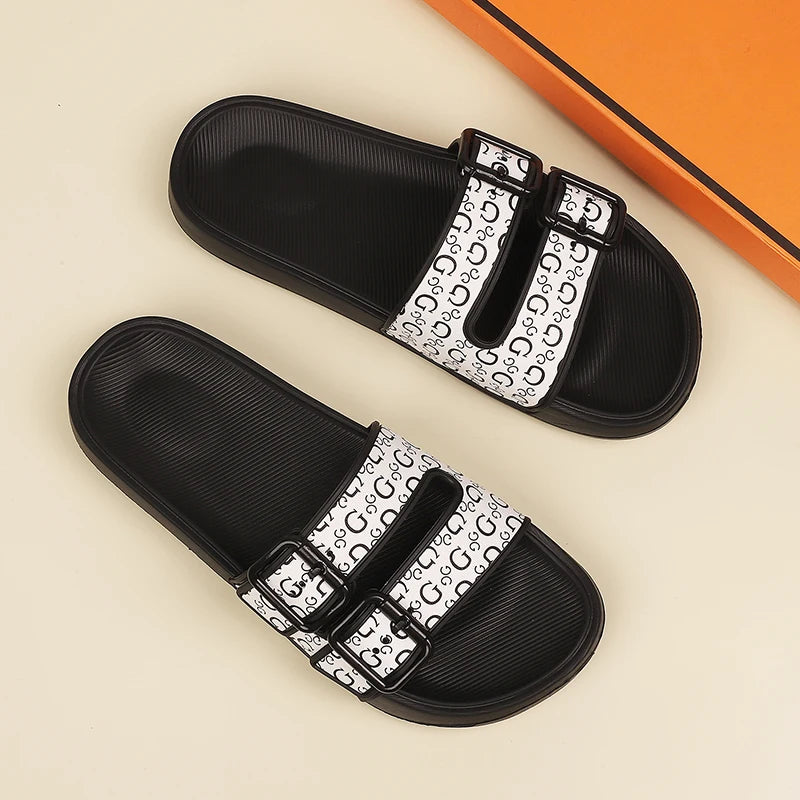PHERON Herren Lederslipper 2025 – Bequeme Sommer Hausschuhe, Echtes Leder Flip-Flops, Indoor &amp; Casual Slides für Männer 